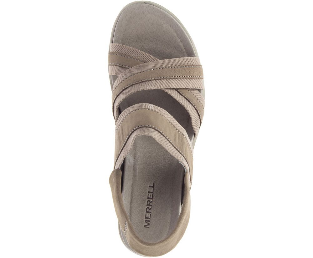 Merrell Sandals Grey - Kaiteri Wedge Strap - Womens 54GXEYLWK